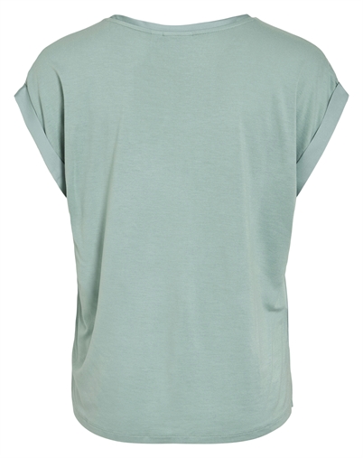 Vila - VIEllette Satin Bluse - Blue Surf